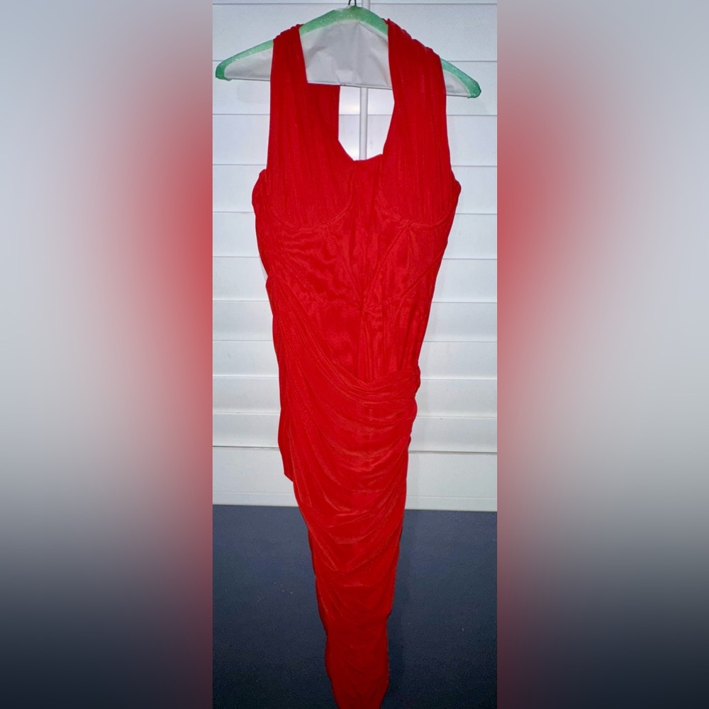 House of CB Red One-Shoulder Dress - Picture 4 of 8